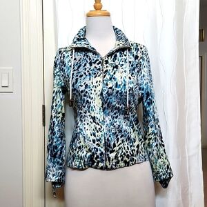 Live A Little Animal Print Zip Jacket